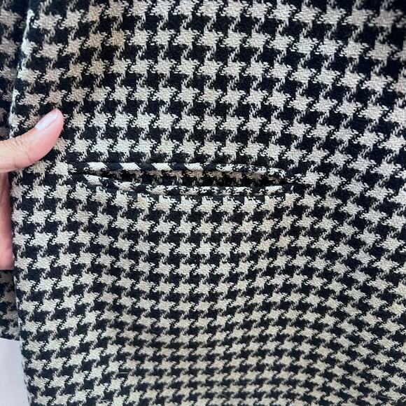Vintage Women's Wool Blend Black and Cream Houndstooth Blazer Size M-L - Picture 8 of 8